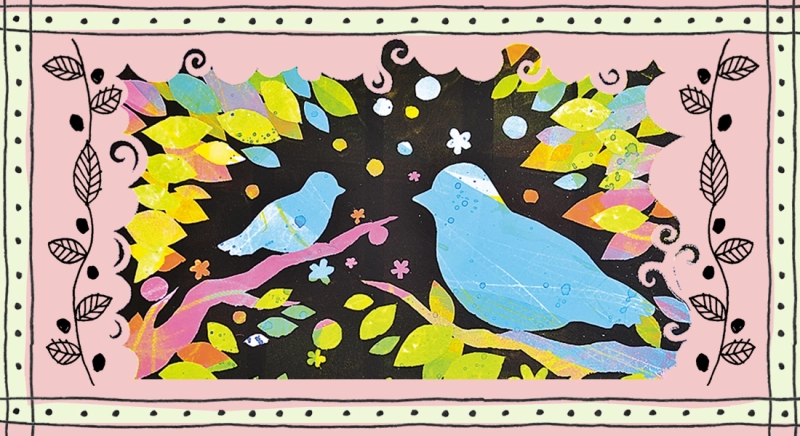 モダンテクニック対応　シール版画の作り方