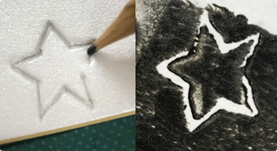 型押し：鉛筆