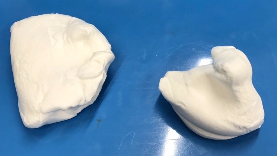 紙粘土と芯材を使ったふうりんの作り方|粘土を取り分ける