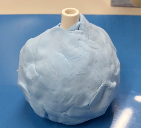 あじさいふうりんの作り方|土台を貼り付ける