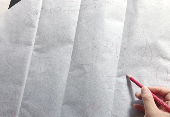 「スーパーぐにゃぐにゃだこ B」の作り方｜下描き